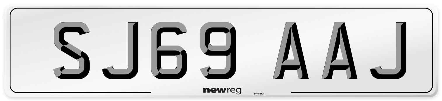 SJ69 AAJ Number Plate from New Reg